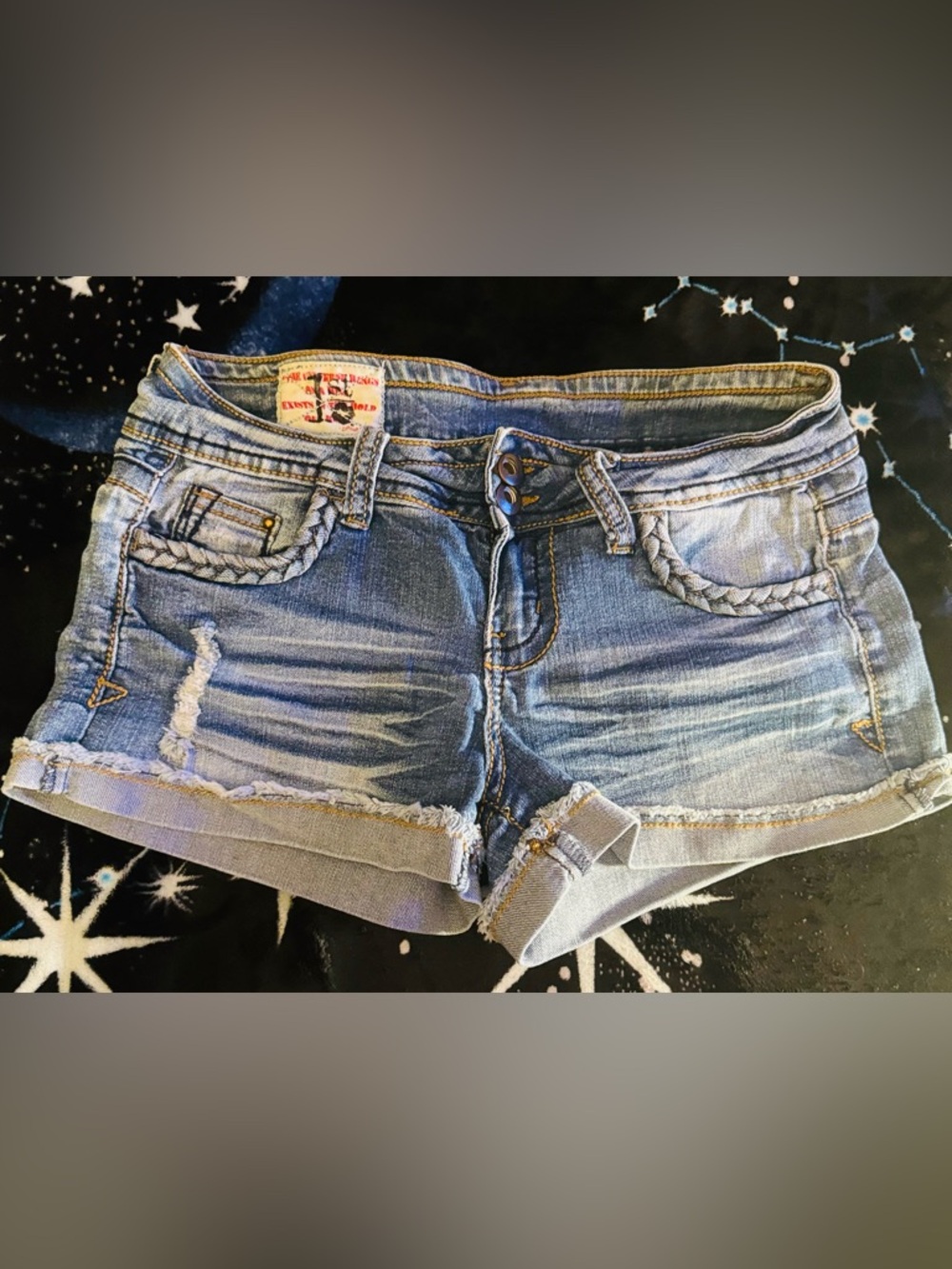 1st Kiss Distressed Light Blue Denim Jean Shorts